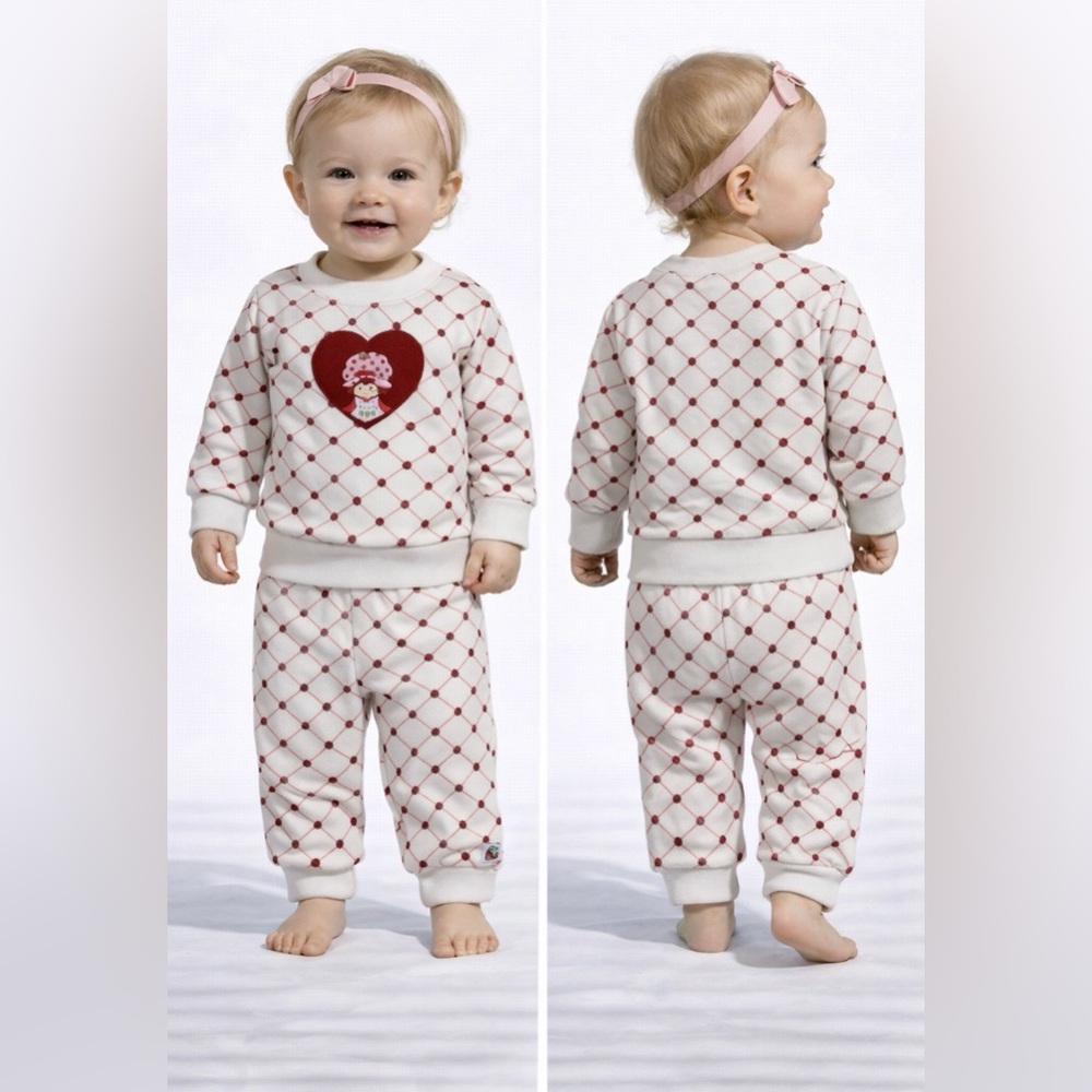 Strawberry Shortcake Cream Pink Infant Girls 2-PieceTop Pants Set 9 Months NEW